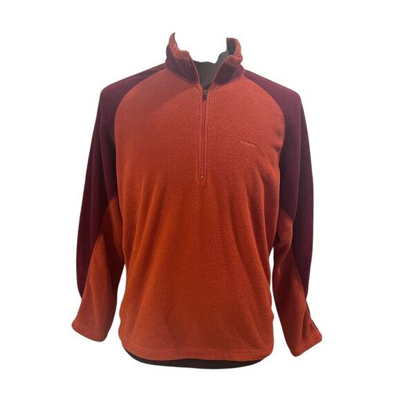 Patagonia Capilene Sweatshirt Adult Medium Orange 1/4 Zip 100% Polyester Fleece - Picture 1 of 7